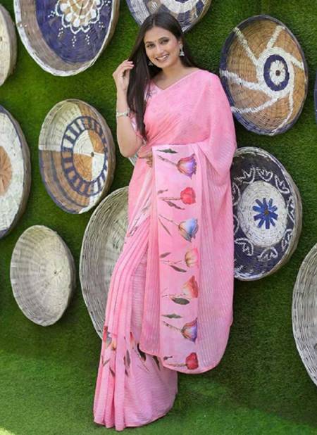 Pink Colour ASHIMA RIHANA DIGITAL Ethnic Wear Designer Weightless Printed Saree Collection 2602
